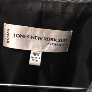 Professional Jones New York suit, gray with black pin-stripes, lined